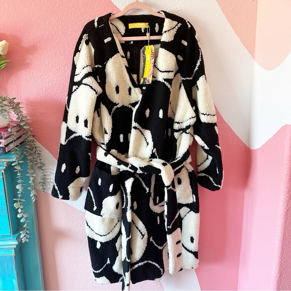 NWT Farm Rio X Smiley Belted Two-Tone Cardigan L - Picture 3 of 13
